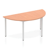 Impulse 1600mm Semi Circle Table Beech Top Silver Box Frame Leg BF00112 DD